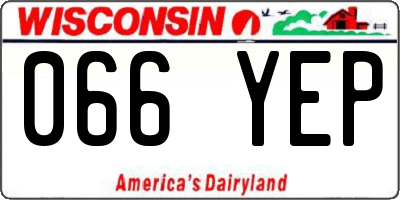 WI license plate 066YEP