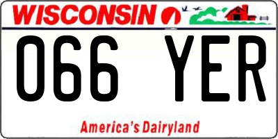 WI license plate 066YER
