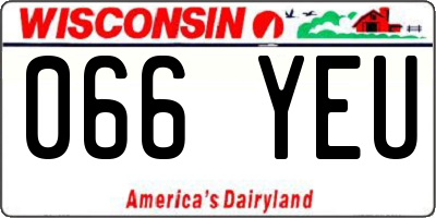 WI license plate 066YEU