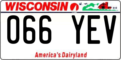 WI license plate 066YEV