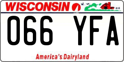 WI license plate 066YFA