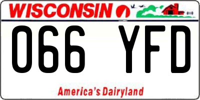 WI license plate 066YFD