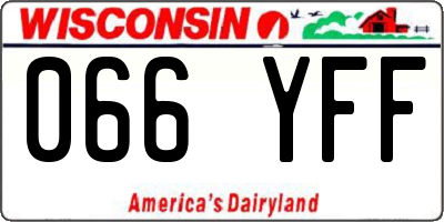 WI license plate 066YFF
