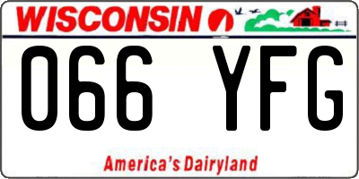 WI license plate 066YFG