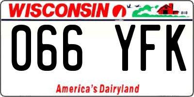 WI license plate 066YFK