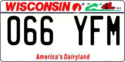 WI license plate 066YFM