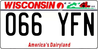 WI license plate 066YFN