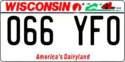WI license plate 066YFO