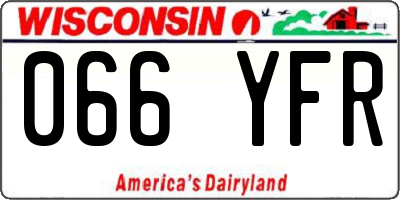 WI license plate 066YFR