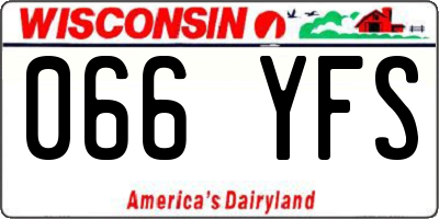 WI license plate 066YFS