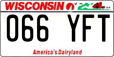 WI license plate 066YFT