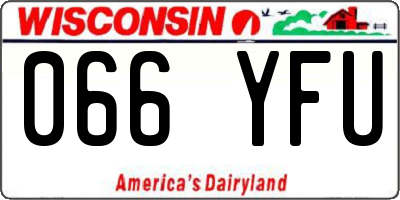 WI license plate 066YFU