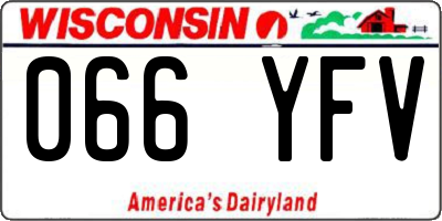 WI license plate 066YFV