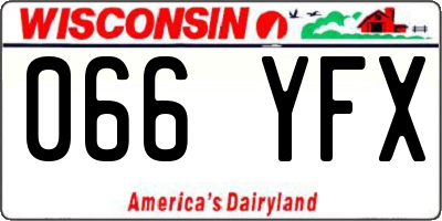 WI license plate 066YFX
