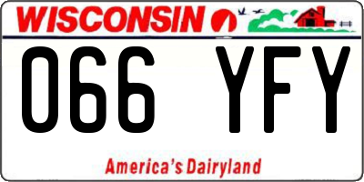 WI license plate 066YFY