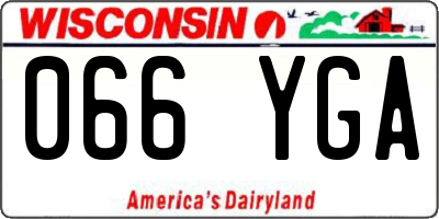 WI license plate 066YGA