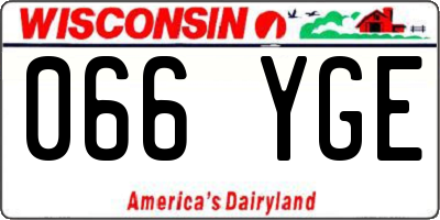 WI license plate 066YGE