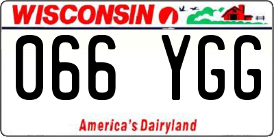 WI license plate 066YGG
