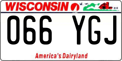 WI license plate 066YGJ