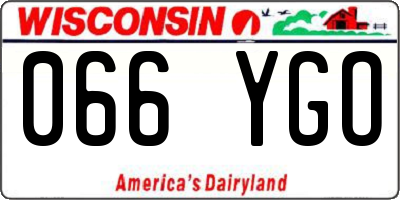 WI license plate 066YGO