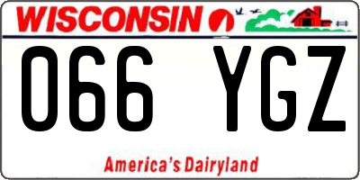 WI license plate 066YGZ