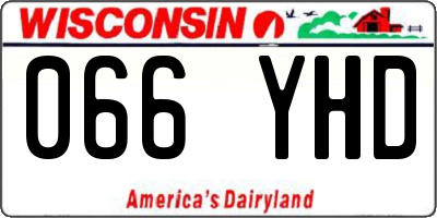 WI license plate 066YHD