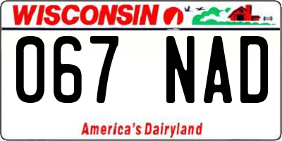 WI license plate 067NAD