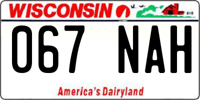 WI license plate 067NAH