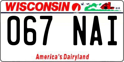 WI license plate 067NAI