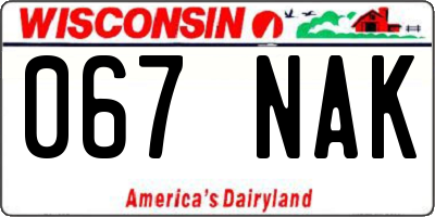 WI license plate 067NAK