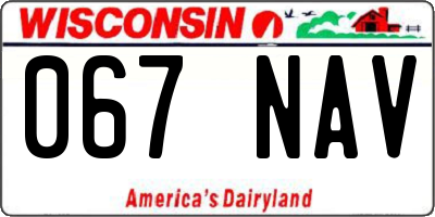 WI license plate 067NAV