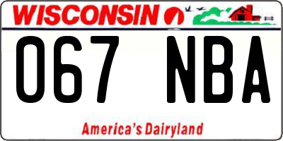 WI license plate 067NBA