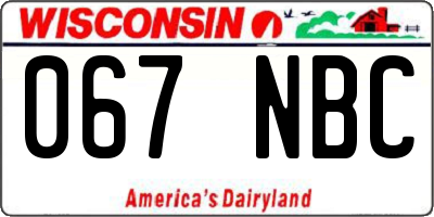 WI license plate 067NBC