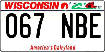 WI license plate 067NBE