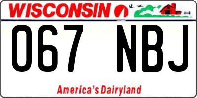 WI license plate 067NBJ