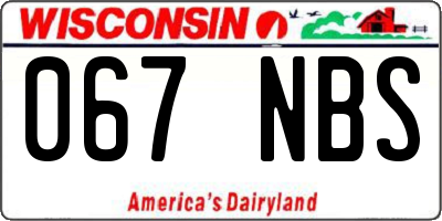 WI license plate 067NBS