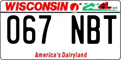 WI license plate 067NBT