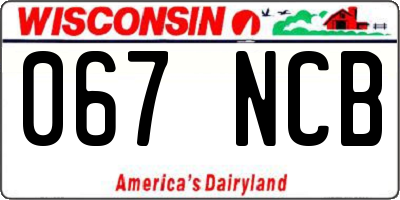 WI license plate 067NCB