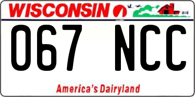 WI license plate 067NCC