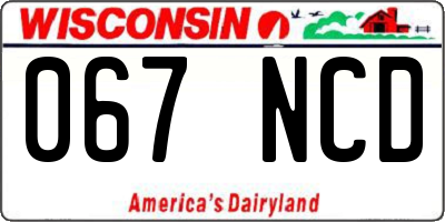 WI license plate 067NCD
