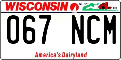 WI license plate 067NCM