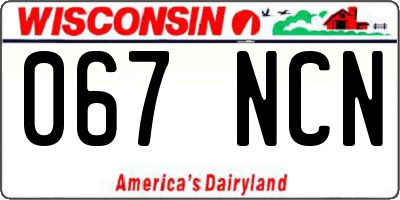 WI license plate 067NCN