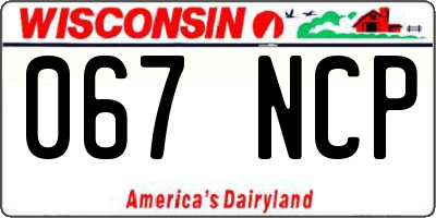 WI license plate 067NCP