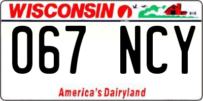 WI license plate 067NCY