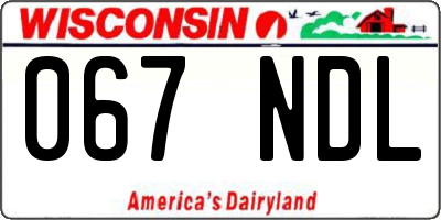 WI license plate 067NDL