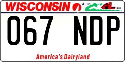 WI license plate 067NDP