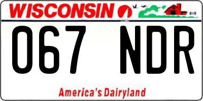 WI license plate 067NDR