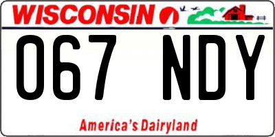 WI license plate 067NDY