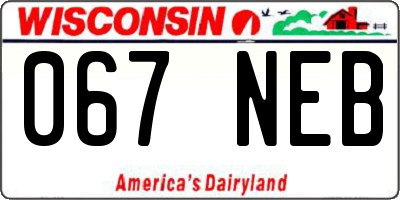 WI license plate 067NEB