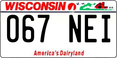 WI license plate 067NEI